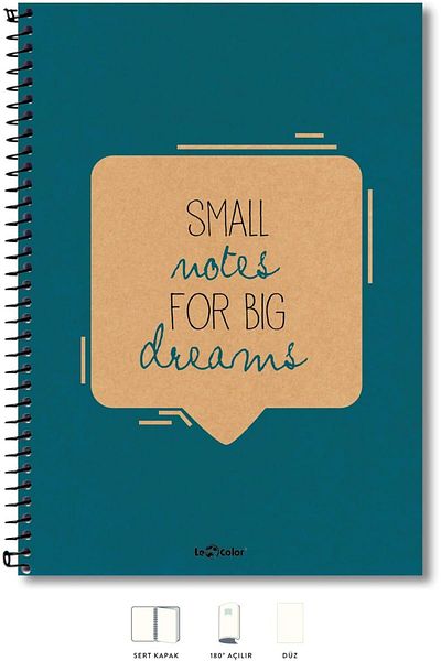 STOREMAX Sellbuystore Color 2015075/3 Eco Kraft Hard Cover, Spiral, Yellow Paper, 200 Pages, Blue 1