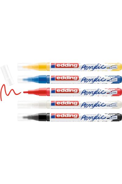 STOREMAX 5300 Acrylic Marker Set of 5, Basic Colors, Set of 5 Acrylic Paint Pens, Thin Round Tip 1-2 mm