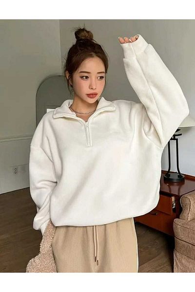 CDA Modern Half Pat Zippered Women's Sweatshirt