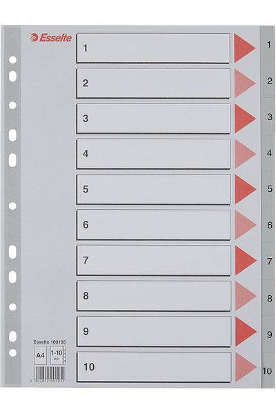 STOREMAX A4 Gray Report Paper 1-10 Number Separator ( 646268 )