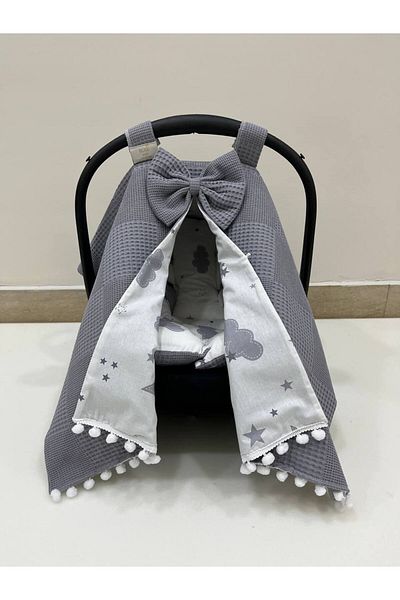 BUSEBABYHOME Gray Stroller Cover and Stroller Cushion Set of 2