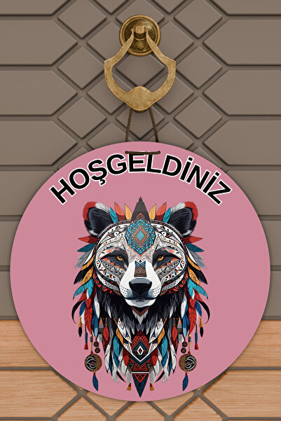 Rugmood زخرفة الباب الحديثة الوردي الدب الأحمر زخرفة الباب في الهواء الطلق