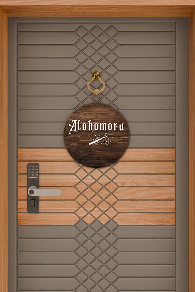 Rugmood Μοντέρνο Στολίδι Πόρτας Ξύλινο Δάπεδο Alohomora Στολίδι Εξωτερικής Πόρτας