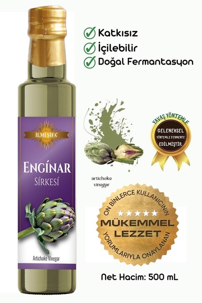 İLMİ ŞİFA Enginar Sirkesi 500 ml Doğal Fermante Saf Ve Katkısız