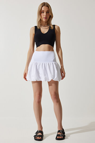 Lovelyİstanbul Λευκή Μίνι Μπαλόνι Φούστα - Lub0018