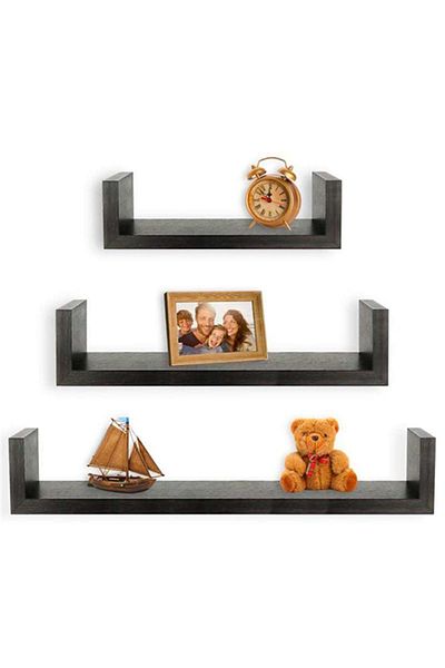 shelves 3-Piece Wall Mounted Floating Shelves - Black