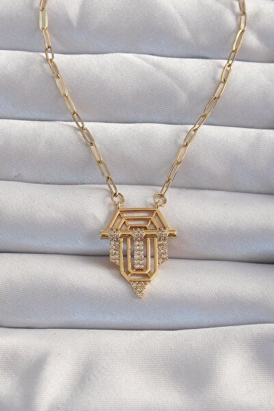 OCEANDESING قلادة سيريناي من حجر الزركون النحاسي باللون الذهبي