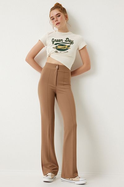 Lovelyİstanbul High Waist Lycra Biscuit Trousers - Lrv0004