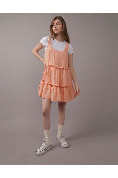 AMERICAN EAGLE AE Tiered Ruffle Babydoll Mini Dress