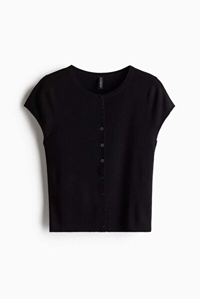 H&M Short-sleeved fine-knit cardigan