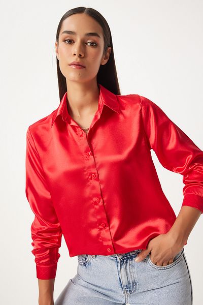 Lovelyİstanbul Red Satin Shirt - Ldd0008