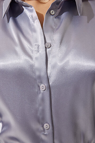 Lovelyİstanbul Cămașă din satin gri - Ldd0008
