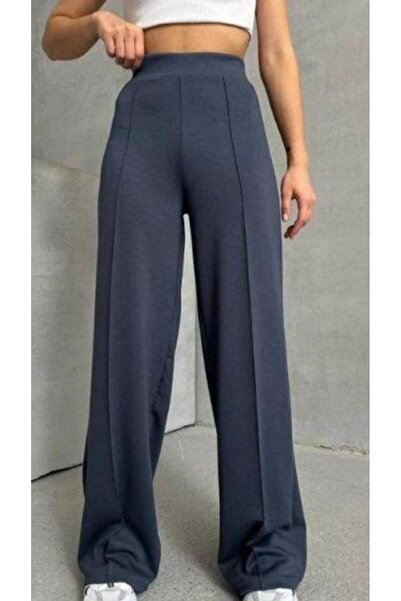Store Anthracite Striped Modal Fabric Tracksuit with Front Stitching
