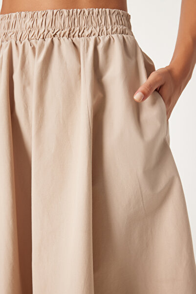 Lovelyİstanbul Linen Maxi Skirt - Cream Lgp0003