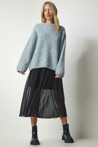 Lovelyİstanbul Piliseli Tütü Detaylı Etek Siyah Lmc0028