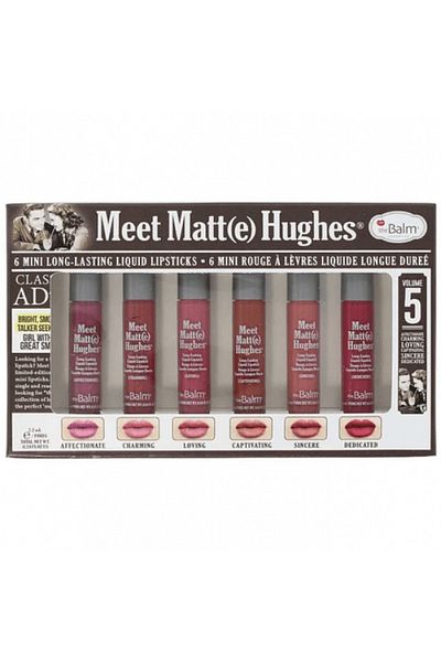 the balm مجموعة من 6 أحمر شفاه صغير الحجم من ذا بالم Meet Matte Hughes Liquid Lipstick - Vol 05