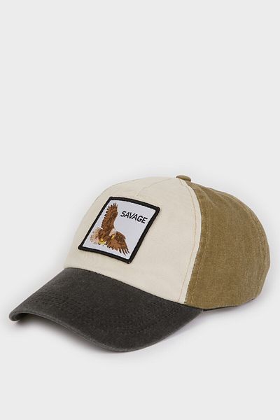 DeFacto Gewebte Baseball-Basketballkappe für Herren mit Etikettendruck B7995AX25SM