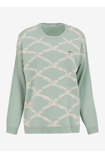 U.S. Polo Assn. U.S. Polo Assn. Women's Water Green Crew Neck Sweater - Regular Fit Leko