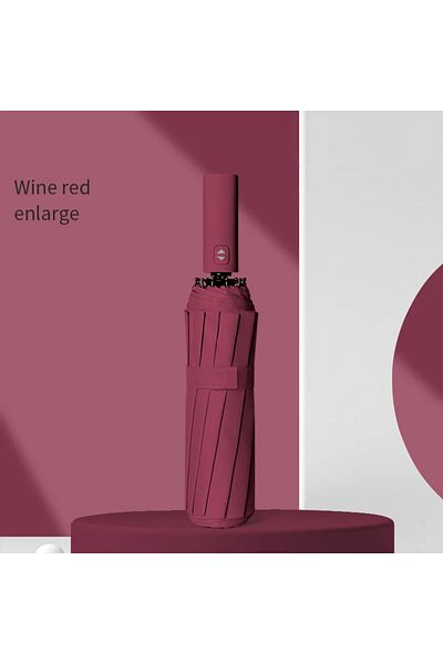 Xiaomi Red 12 Bone Solid Color Automatic Umbrella Light Collapsible Large Size Sunshade Uv Protectio