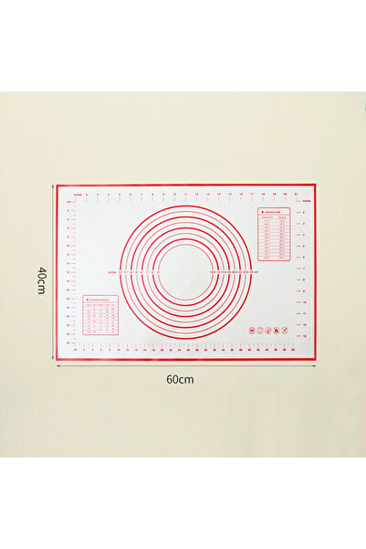 Choice حصيرة خبز سيليكون حمراء مقاس 60 × 40 سم 60/50/40 سم، حصيرة عجن العجين ...