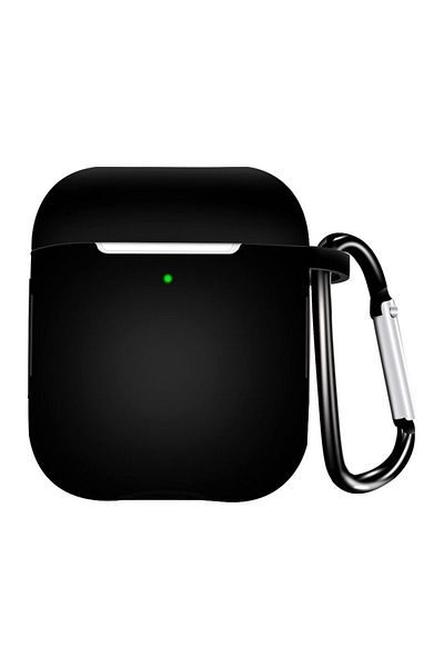 karbeen Black Silicone Earphone Case For Airpods 1/2 Gen Cover Case Wirless Headphones Skin-friendly Earbuds
