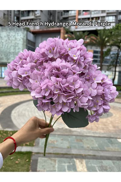 Choice Morandi Purple Large Size 5 Heads Artificial Flowers White Pink Hydrangea Silk Diy Wedding Bridal Bo
