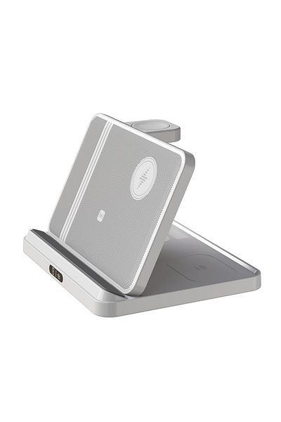 Choice White 3 In 1 Wireless Charger Stand For Samsung Z Fold Zflip5 S24 S23 Ultra Galaxy Watch 6 5 Buds2 F