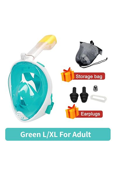 Choice قناع غوص احترافي أخضر Lxl للغوص تحت الماء قناع غوص كامل الوجه مضاد للضباب