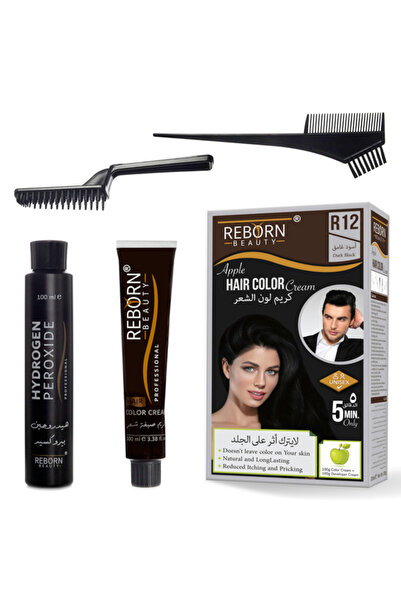 REBORN كريم تلوين الشعر بالتفاح الأسود الداكن من ريبورن بيوتي R12 - كريم  100...