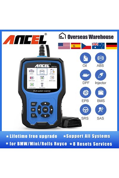 ANCEL Bm700 Bm700 Pro Obd2 Scanner For Mini Epb Sas Airbag Tpms Battery Oil Reset Obd2 Automot