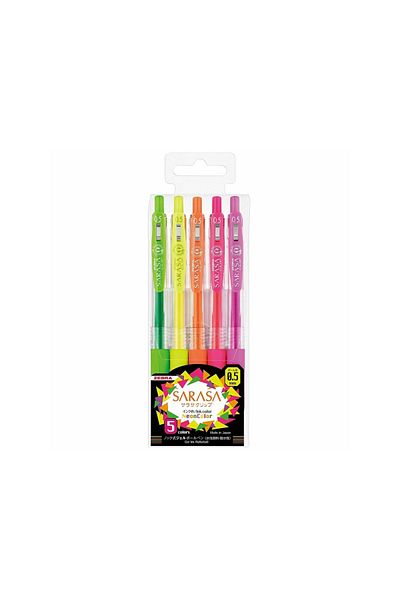 Zebra Sarasa Neon Gel Pen 5 Colors/set