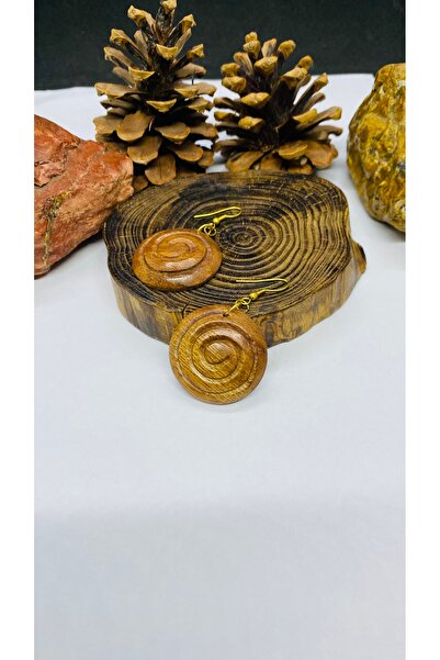 Porsuk Alternatif أقراط نسائية مصنوعة يدويًا من خشب الأبونوس الأصلي