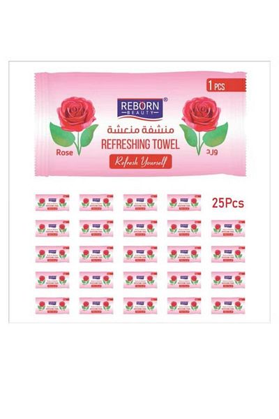 REBORN Reborn Beauty 25-piece pack of refreshing wet towels with rose scent -