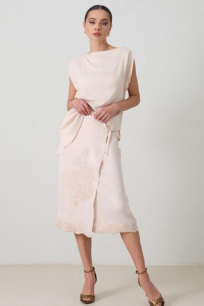Setre Cream Asymmetrical Tank Top