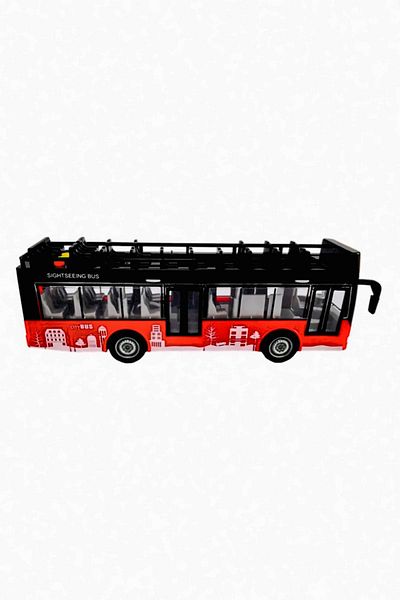 OMZ Sound and Light Toy City Bus A1119-13 Kımızı Girls' Educational Toy Boys' Toys