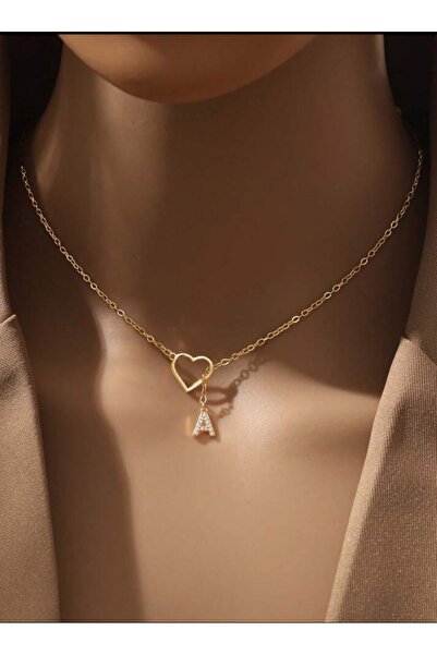 Asia by Leuvoié Asia By Leuvoie Zirkon Taşlı A Harfli Kalpli Kolye