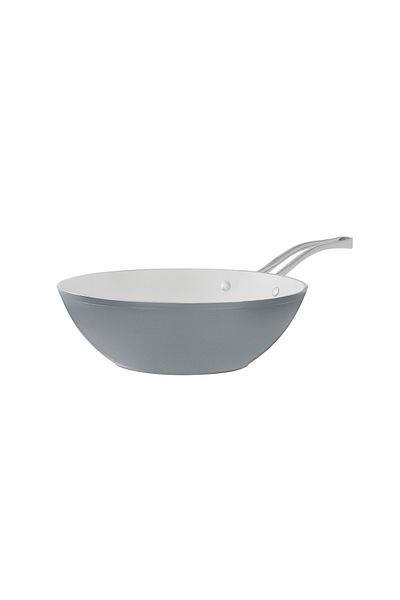 Tigaie Wok Nano Ceramic - Gri/Alb - 28 cm