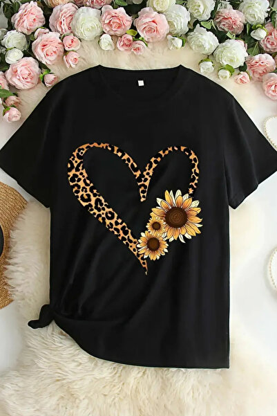 Wish BF Kalp Desenli Kadın Tişörts
