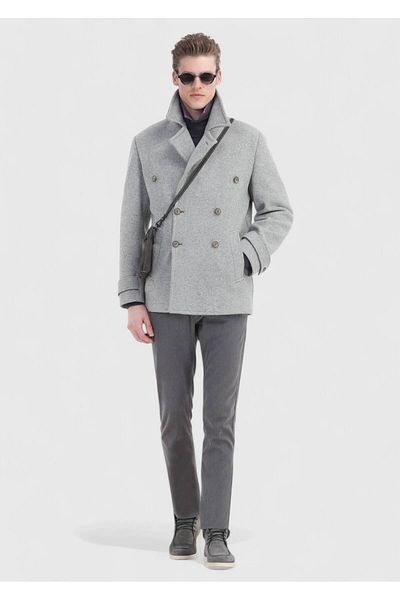 Ramsey Grauer Strickmantel