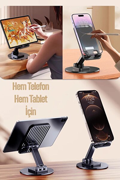 Telvesse ΣΕΤ 2 Βάσεις Τηλεφώνου Φοιτητικό Ρολόι Πτυσσόμενη Βάση Τηλεφώνου για Tablet με Χρονόμετρο Pomodoro