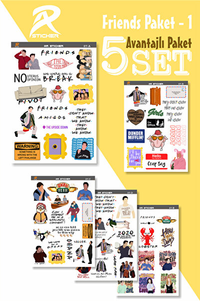 AR Sticker Friends Laptop Notebook Tablet Sticker Avantajlı Paket 1 - 5SET