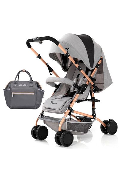 TEKNUM Teknum Reversible Trip Stroller w/Ace Diaper Bag-Grey