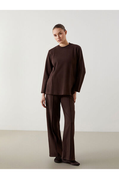 LC Waikiki Pantaloni largi LCW Modest maro cu talie elastică pentru femei