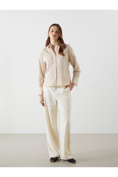 LC Waikiki Wide Leg Women's Trousers with Elastic Waist