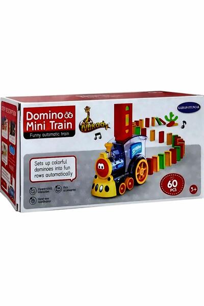 OMZ Domino Yerleştiren Tren - Domino Dizen Tren 60 Pcs Kız Çocuk Eğitici Oyun...