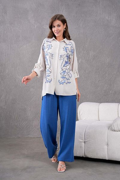 BURRASCA Embroidered Linen Suit