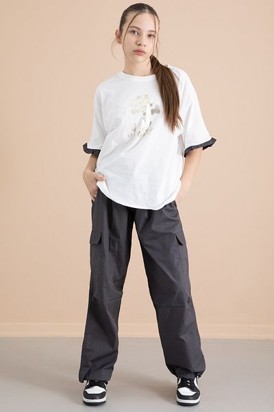 Cansın Mini Smoked Girl's T-Shirt and Cargo Pocket Pants 2-Piece Set 20394