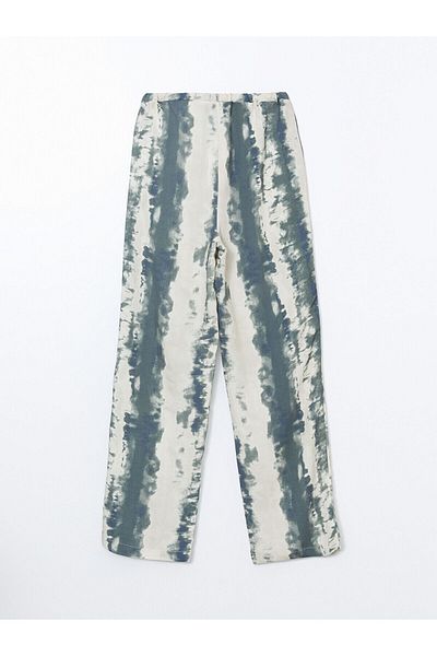 LC Waikiki Pantaloni de damă cu model Tie-Dye cu talie elastică
