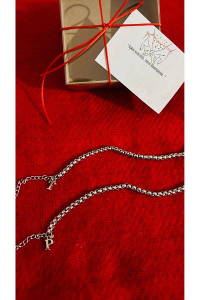 derokas 2-Piece Lover Double Letter Stainless Imported Steel Love Bracelet 2-Piece Martenica Gift