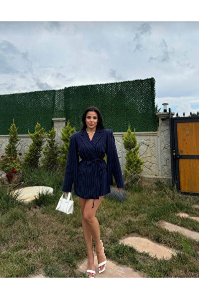 Butik Tasarım bağlamalı oversize blazer ceket